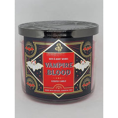 Bath & Body Works White Barn 3-Wick Candle w/Essential Oils - 14.5 oz - 2021 Halloween! (Vampire Blood)