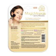 MagicMinerals by Jerome Alexander (Medium), Mineral Powder Foundation Set with Mirror Compact, Lash Extending Mascara, Professional Stubby Brush & Blending Sponge