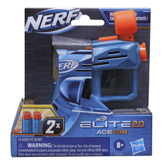 NERF Elite 2.0 Ace SD-1 Blaster, 2 Official Elite Darts, Onboard 1-Dart Storage, Stealth-Sized, Pull-Down Priming Handle, Easy to Use