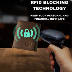 Stealth Mode Leather Trifold RFID Wallet For Men With Flip Out ID Holder - Brown