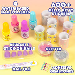 Horizon Group USA Hello Kitty and Friends Sparkling Nail Art Kit, DIY Hello Kitty Nails, Kids Nail Polish Set for Girls, Kids Makeup Set & Toy for Girls Age 6+, Hello Kitty and Friends Nail Stickers