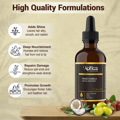 Xotics Sweet Jamila Hair Oil - Natural Kasmere Hair Growth Oil, Enriched with Hempseed, Argan & Coconut Oil, Perfect Hair Oil for curly Frizzy Hair & Dry Hair - Organic Hair Oil for Black women (4oz)