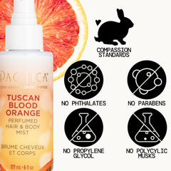 Pacifica Beauty Perfumed Hair & Body Mist, Tuscan Blood Orange, 6 Fl Oz (1 Count)