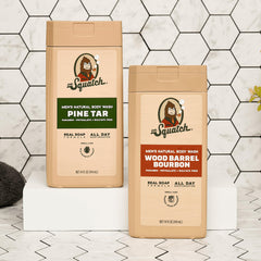 Dr. Squatch NEW Body Wash for Men with Nourishing, Natural Ingredients | No Paraben, Phthalate, Sulfate | All Day Moisture | Long Lasting Scent | Pine Tar & Wood Barrel Bourbon (14 oz, 2-Pack)