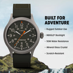 Timex Expedition Scout Nylon Strap Gents Watch - Green/Titanium