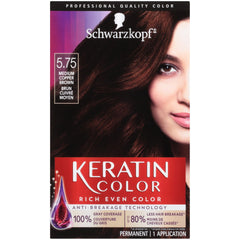 Schwarzkopf Keratin Color Permanent Hair Dye Cream 5.75 Medium Copper Brown, 5.75 Medium Copper Brown, 1 Count