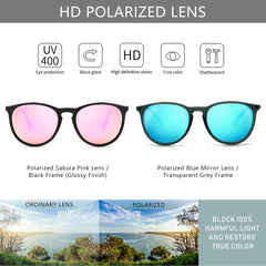 SUNGAIT Vintage Round Sunglasses for Women Men Classic Retro Designer Style
