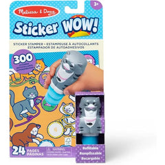 Melissa & Doug Sticker Wow!™ 24-Page Activity Pad & Sticker Stamper – 300 Stickers – Bunny, Cat & Dog Collectible Characters – Creative Arts & Crafts Fidget Toy for Travel & Play