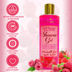ECOLYTE+ Disinfectant La Parisienne Premium Luxury Shower Gel, For Women & Men Vitamin E, Moisturizing, Soft & Silky Skin, Germ Protection, 12h Complete Odour Protection, (Raspberry Bubblegum, 500 ml)