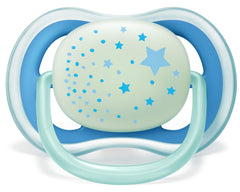 AVENT Philips Ultra Air Nighttime, 6-18 Months Pacifier, Blue, Pack of 4, SCF376/43