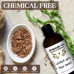 Drsous Ca Organic Flaxseed Oil 100ml | 100% Cold Pressed Carrier Oil for Skin care, Hair care, DIY Bath, Massage for Bone and Joint Support | Made in Palestine