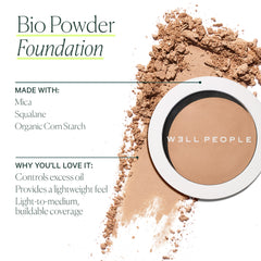 WELL PEOPLE Bio Powder Foundation - Lightweight, Hydrating, Semi-Matte Finish (9W)