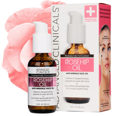 Advanced Clinicals Anti-Wrinkle Facial Oil with Vitamin C and Vitamin E for Sun Damage, Spots, and Wrinkles, 1.8 oz, Multicolor