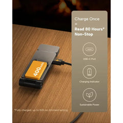 86LUX Pocket E1 Rechargeable Clip-On Book Light | 3 Colors, Stepless Dimming, 80Hr Battery - Ultra Lightweight