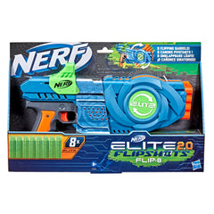 Nerf Elite 2.0 Flipshots Flip 8 Blaster with 8 Dart Barrels That Flip to Double Your Firepower, 8 Dart Capacity, 8 Official Nerf Elite Darts, multicolour, F2549EU5