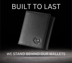 Stealth Mode Leather Trifold RFID Wallet For Men With Flip Out ID Holder - Black