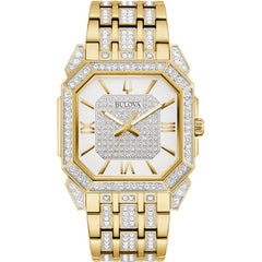 Bulova Men's Analogue Quartz Watch with Stainless Steel Strap 98A295 - Gold
