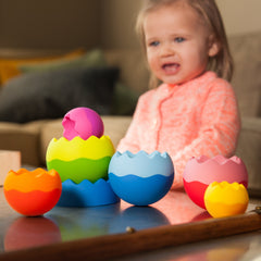 Fat Brain Toys Tobbles Neo – Sensory Stacking Toy for Babies & Toddlers, Educational Early Learning Toy for Fine Motor Skills, Balance & Coordination – Ages 6 Months and Up