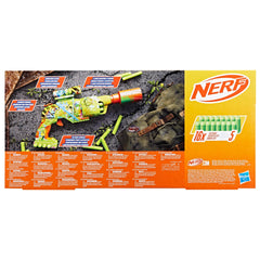 Nerf Zombie Driller Dart Blaster, 16 Nerf Elite Darts, Rotating 5 Dart Cylinder, Removable Scope, Outdoor Games, Ages 8+