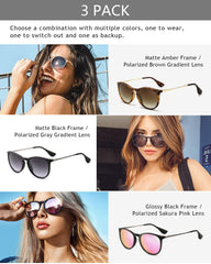 SUNGAIT Vintage Round Sunglasses for Women Men Classic Retro Designer Style