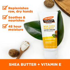 Palmer's Raw Shea Nourish Hand Cream-With Vitamin E-48 Hrs Moisture -Restore Skin-Soothes and nourishes Dry,Cracked Hands-Apply Daily-Free From Parabens,Phthalate & Dyes, Mineral Oil-Unisex-96g