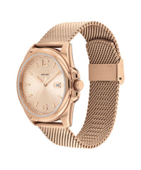 COACH WOMEN'S CARNATION GOLD DIAL IONIC PLATED ROSE GOLD STEEL BRACELET WATCH - 14504253