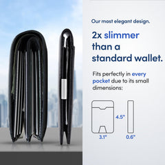 TRAVANDO AirTag* Wallet Mens Wallet with Money Clip Air Tag Wallet Card Holder RFID Blocking Bifold Gifts for Men - Real Leather Black