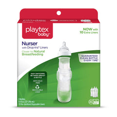 Playtex Baby Nurser Baby Bottle with Drop-Ins Disposable Liners, Closer to Breastfeeding, 8 Ounce - 3 Pack