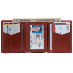 Alpine Swiss Men's Leon Trifold Wallet RFID Safe York Collection - Tan