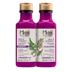 Maui Moisture Heal & Hydrate + Shea Butter Shampoo & Conditioner Bundle, Hair Care Set with Shea Butter & Aloe Vera for Dry, Damaged Waves & Curls, Silicone Free, 13 fl.oz