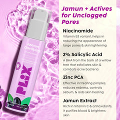 PLIX - THE PLANT FIX Jamun Clarifying Fruity Toner (150 Ml)|With Niacinamide & Jamun Extract|Targets Clogged Pores & Smoothens Skin|For Oily & Acne Prone Skin|Alcohol Free, For Women & Men