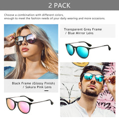 SUNGAIT Vintage Round Sunglasses for Women Men Classic Retro Designer Style