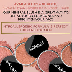 bellapierre Mineral Blush Warms Complexion for a Healthy Glow | Non-Toxic and Paraben Free | Suitable for All Skin Types | Loose Powder - 0.3-Ounce – Desert Rose