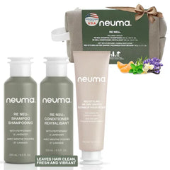 NEUMA Re Neu Holiday Gift Set β Re Neu Shampoo (8.5 Fl. Oz.), Re Neu Conditioner for Damaged Dry Hair (8.5 Fl. Oz.), and Neu Styling Air-Dry Shaper (5.1 Fl. Oz Hair Products Set