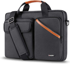 iCozzier 15-15.6 Inch Multi-Pocket Laptop Sleeve Briefcase Large Capacity Shoulder Bag Electronic Accessories Organizer Waterproof Messenger Carrying Case - Black