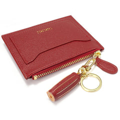 Valentoria Minimalist Small Leather Card Holder Pocket Wallet Womens Coin Purse Handbag (Z-Red)