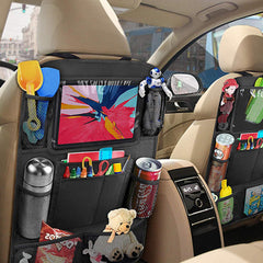 WeddLe Car Backseat Organizer,Kick Mats Back Seat Protector with Touch Screen Tablet Holder, Car Back Seat Organizer for Kids, Kick Mat with 9 Storage Pockets, Car Travel Accessories, 2 Pack