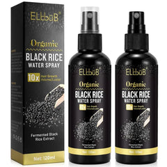ELBBUB Black Rice Water Hair Growth Serum Spray 120ML (Pack of 2) - Natural Vegan Hair Regrowth Treatment for Men & Women with Castor Oil and Ginger