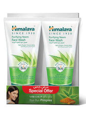 Himalaya Purifying Neem Face Wash Give You Clear & Problem-Free Skin - 2x150ml | No.1 Face Wash Brand in UAE