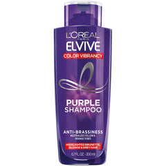 L’Oréal Paris Elvive Color Vibrancy Anti Brassiness Purple Shampoo For Color Treated Hair, Blonde & Grey Hair, 6.7 Fl. Oz