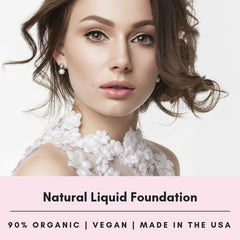 Mom's Secret 100% Natural Liquid Foundation, Organic, Vegan, Aloe Based, Natural Sun Protection, Gluten Free, Cruelty Free, Made in the USA, 1FL Oz. (Almond)