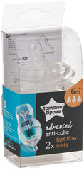 Tommee Tippee Advanced Anti-Colic Fast Flow Teats, Pack Of 2