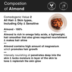 Soulflower Herbal Almond Oil (Badam Tail) Rich in Vitamin E for Healthy Hair, Skin, Face,Under Eye & Baby Massage - Pure, Natural & Coldpressed