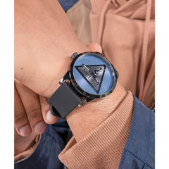 Guess GW0781G5 Men's Watch Badge Leather, Gun, Strap.