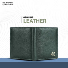HAMMONDS FLYCATCHER Genuine Leather Wallet for Men - RFID Protected Leather Purse for Men, Money Purse for Men, Bi-Fold Wallet - 3 Card Slots, 2 ID Slots, Coin Pocket, Hidden Pockets - Sea Green