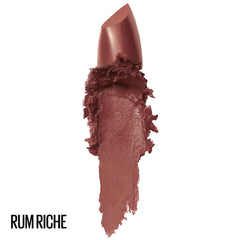 Maybelline Color Sensational Lipstick, Lip Makeup, Cream Finish, Hydrating Lipstick, Rum Riche, Deep Nude,1 Count
