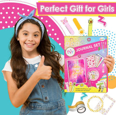 DIY Journal Kit for Girls,Scrapbooking Supplies Kit, DIY Journal Set for Girls, Scrapbook & Diary Supplies Set, Journaling Art Crafts Kit, Toys/Birthday Gifts for Girls for 6-13 Year Old Girl