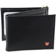 Alpine Swiss Mens Leather Wallet Z Shape Trifold Bifold