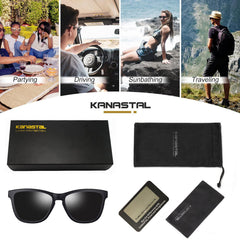 KANASTAL Polarized Sunglasses for Women, Classic Square Mens Sun Glasses, Lightweight Shades for Womens Outdoor 100% UV400 Protection Driving Fishing Golf Outdoor Activities