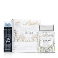 Lattafa Pure Musk Eau de Parfum for Unisex, 100 ml with Deodorant 50 ml